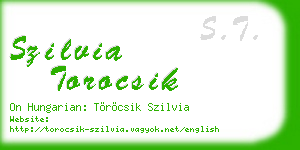 szilvia torocsik business card